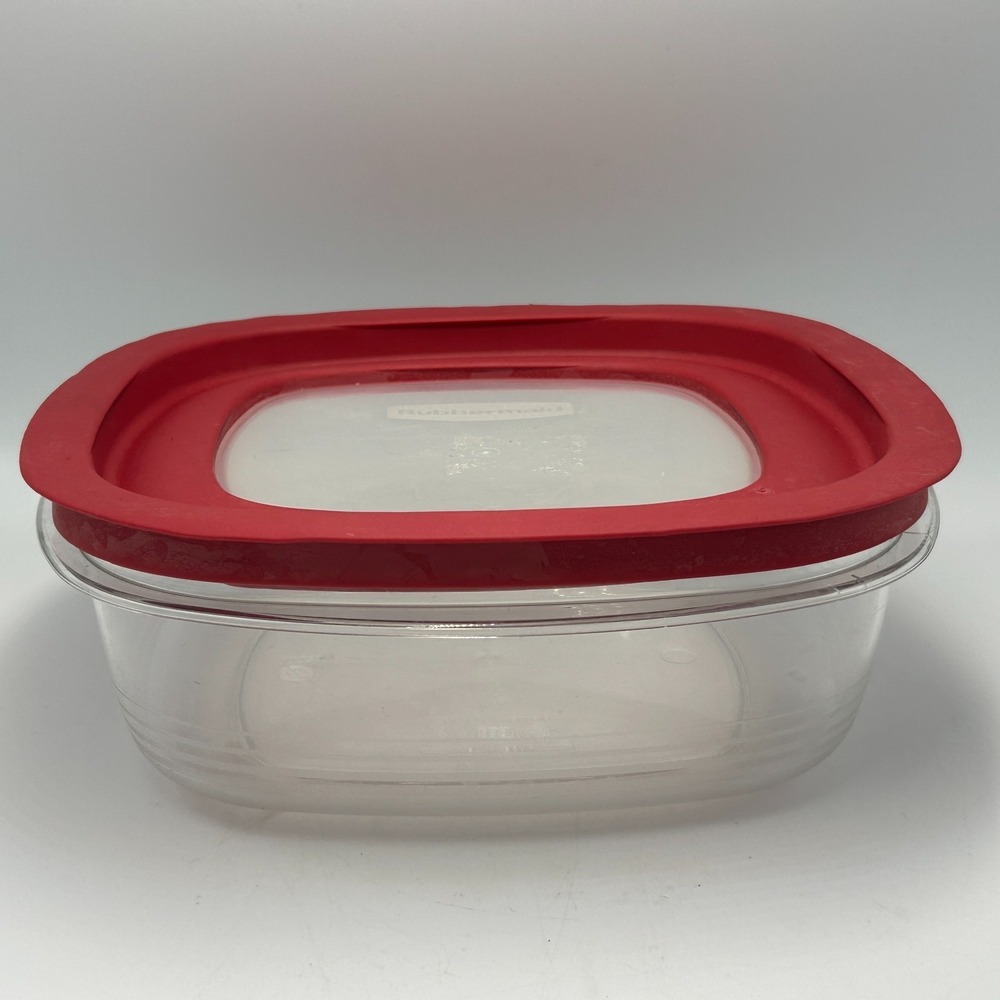 Rubbermaid Premier Storage Container 9 Cup FG7H78 Red Flex Lid Window Stackable